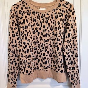 J. Crew Tan and Black Animal Print Sweater